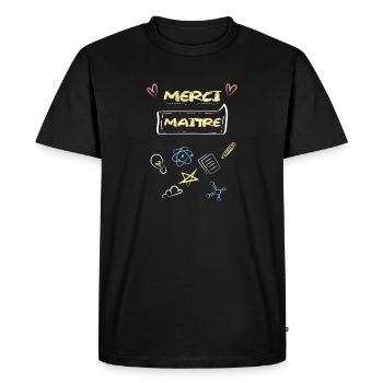 Merci maitre - T-shirt Premium bio Homme - noir - Devant - Nico (187cm)