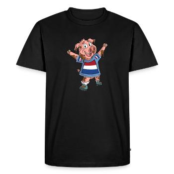 Fan Pig Pays-Bas - T-shirt Premium bio Homme - noir - Devant - Nico (187cm)