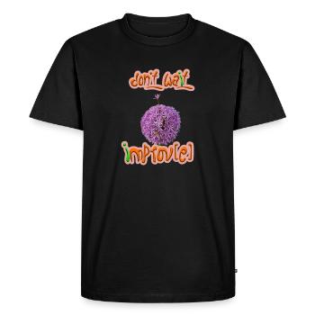 N’attendez pas - improvisation(s) - T-shirt Premium bio Homme - noir - Devant - Nico (187cm)