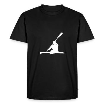 Kayak white - Men's Premium Organic T-Shirt - black - Front - Nico (187cm)