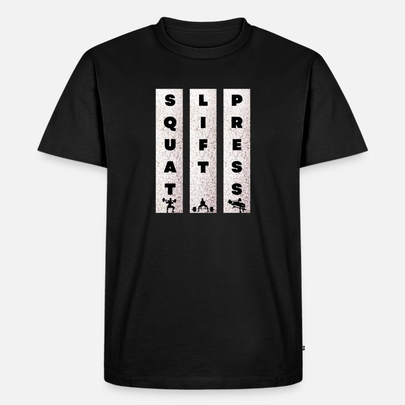 Squat Lift Press - Männer Premium Bio T-Shirt - Schwarz