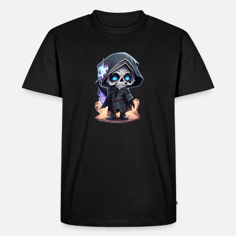 Wizard Skeleton - Männer Premium Bio T-Shirt - Schwarz