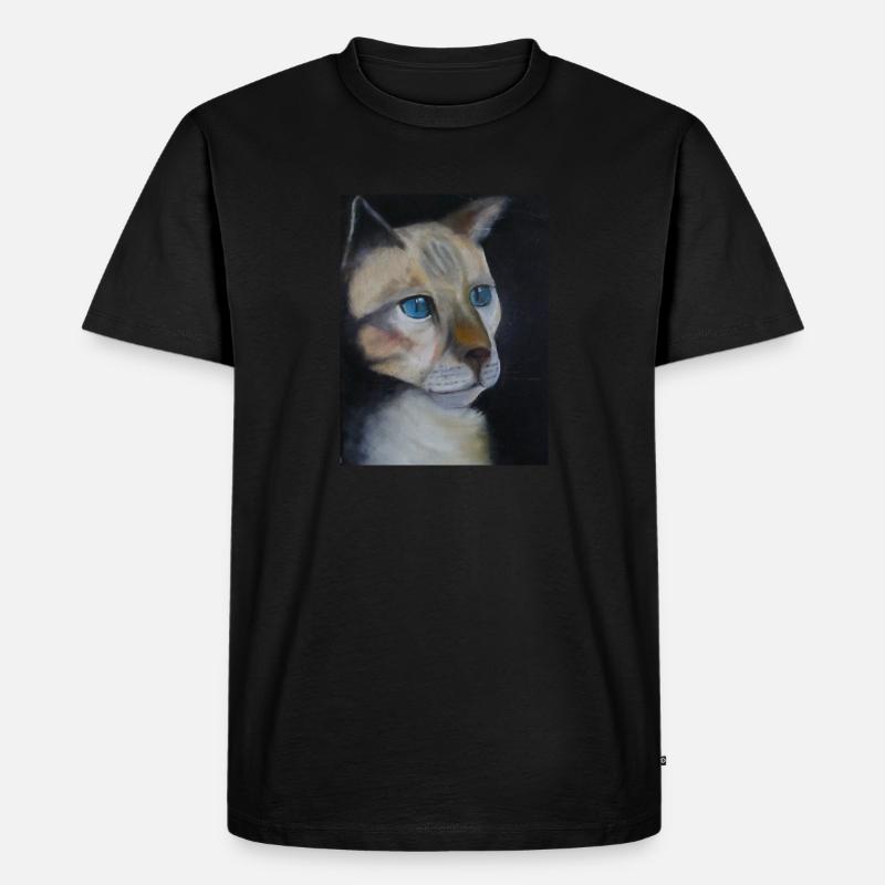 Blaue Augen - Männer Premium Bio T-Shirt - Schwarz
