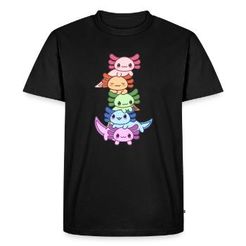 Conception de groupe d’axolotl arc-en-ciel pour les fans d’axolotl - T-shirt Premium bio Homme - noir - Devant - Nico (187cm)