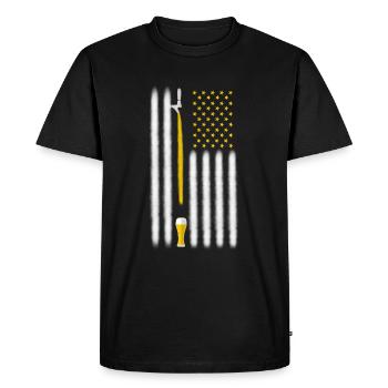 American flag and beer - Men's Premium Organic T-Shirt - black - Front - Nico (187cm)