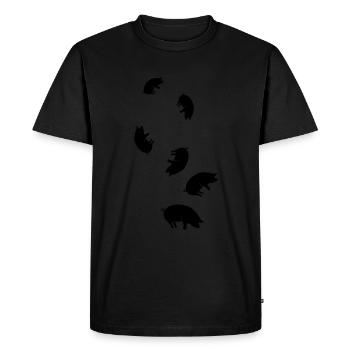 Animal porcin - T-shirt Premium bio Homme - noir - Devant - Nico (187cm)