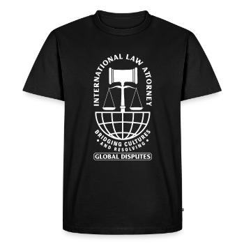 International Law Attorney: Bridging Cultures - Men's Premium Organic T-Shirt - black - Front - Nico (187cm)