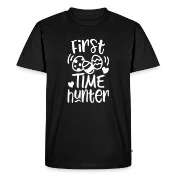 Pâques chasseur Première fois - T-shirt Premium bio Homme - noir - Devant - Nico (187cm)