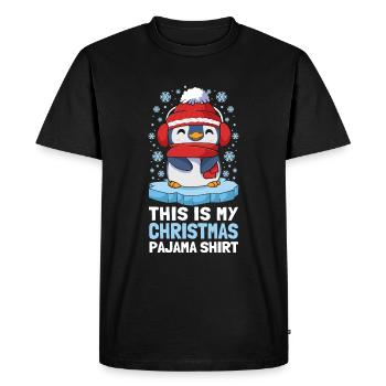 C’est ma chemise de pyjama de Noël Mignon Pingouin - T-shirt Premium bio Homme - noir - Devant - Nico (187cm)