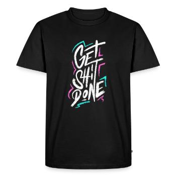 Faites de la merde - T-shirt Premium bio Homme - noir - Devant - Nico (187cm)