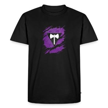 Le drapeau de la fierté lesbienne Labrys Ripped révèle - T-shirt Premium bio Homme - noir - Devant - Nico (187cm)