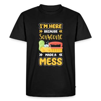 Nettoyeur de balais et de seaux artisan - T-shirt Premium bio Homme - noir - Devant - Nico (187cm)