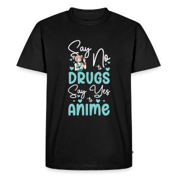 Anime Art Japonais Asiatique - T-shirt Premium bio Homme - noir - Devant - Nico (187cm)