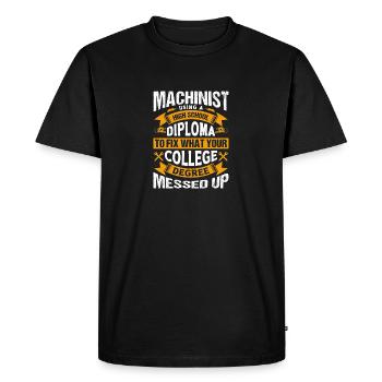 Machinistes disant cadeau machiniste - T-shirt Premium bio Homme - noir - Devant - Nico (187cm)