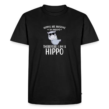 Hippo Outfit for Hippo Fans Kids - Men's Premium Organic T-Shirt - black - Front - Nico (187cm)