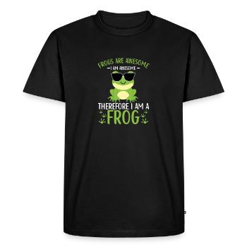 Frog Lovers Kids Frogs - Men's Premium Organic T-Shirt - black - Front - Nico (187cm)
