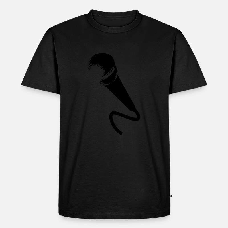 microphone - Männer Premium Bio T-Shirt - Schwarz