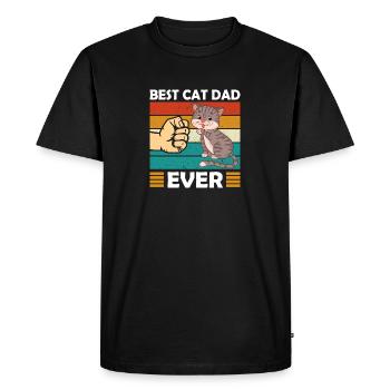 Best cat dad ever - Men's Premium Organic T-Shirt - black - Front - Nico (187cm)