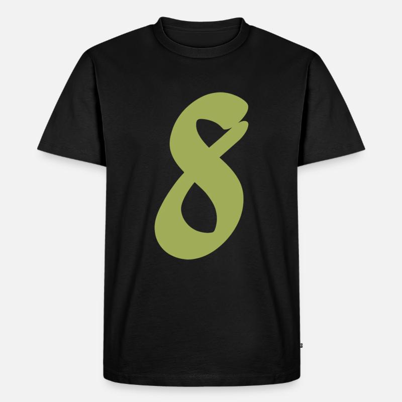 8 - Männer Premium Bio T-Shirt - Schwarz