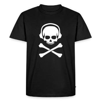 Tête de mort DJ - T-shirt Premium bio Homme - noir - Devant - Nico (187cm)