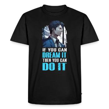 Citations de motivation de succès - Chemise d’anime - T-shirt Premium bio Homme - noir - Devant - Nico (187cm)
