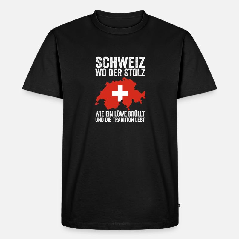 Schweizer Schweiz - Männer Premium Bio T-Shirt - Schwarz
