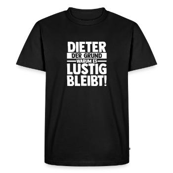 Prénom Dieter - T-shirt Premium bio Homme - noir - Devant - Nico (187cm)