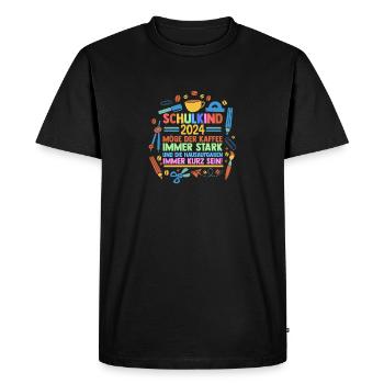 Parents School Child Primary School First Grade Enrollment - Men's Premium Organic T-Shirt - black - Front - Nico (187cm)