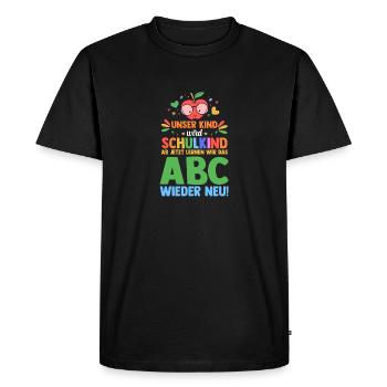 Parents School Child Primary School First Grade Enrollment - Men's Premium Organic T-Shirt - black - Front - Nico (187cm)
