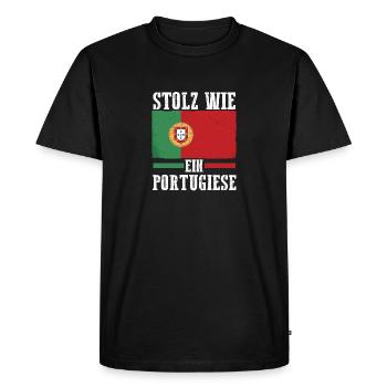 Portuguese Portugal - Men's Premium Organic T-Shirt - black - Front - Nico (187cm)