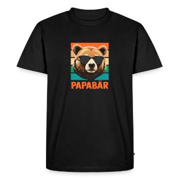Papa Père - T-shirt Premium bio Homme - noir - Devant - Nico (187cm)