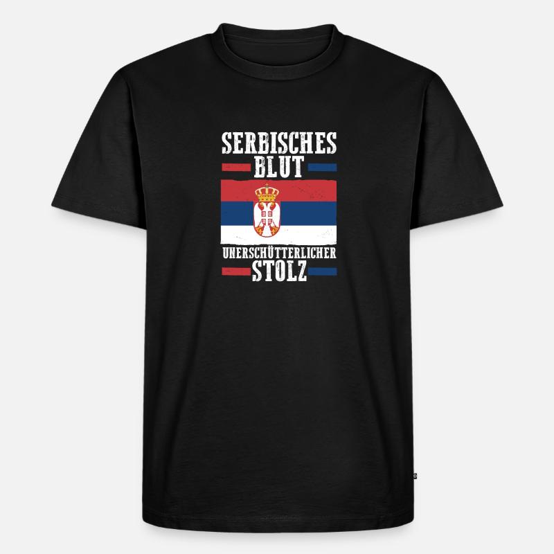 Serben Serbisch Serbien - Männer Premium Bio T-Shirt - Schwarz