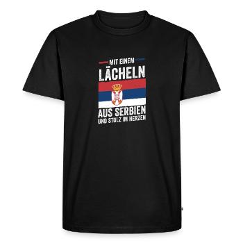 Serbe Serbe Serbie - T-shirt Premium bio Homme - noir - Devant - Nico (187cm)