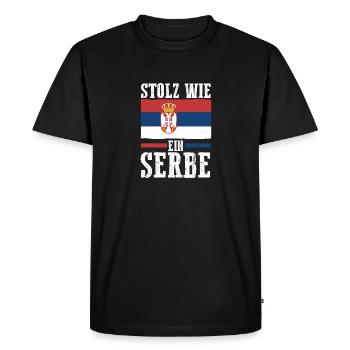 Serbe Serbe Serbie - T-shirt Premium bio Homme - noir - Devant - Nico (187cm)