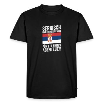 Serbe Serbe Serbie - T-shirt Premium bio Homme - noir - Devant - Nico (187cm)