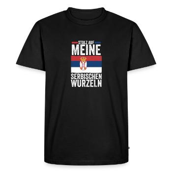 Serbe Serbe Serbie - T-shirt Premium bio Homme - noir - Devant - Nico (187cm)
