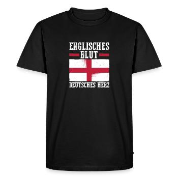 Grande-Bretagne Allemagne Anglais Angleterre - T-shirt Premium bio Homme - noir - Devant - Nico (187cm)