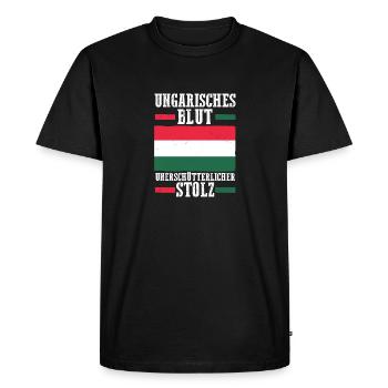 Hungarian Hungarian Hungary - Men's Premium Organic T-Shirt - black - Front - Nico (187cm)