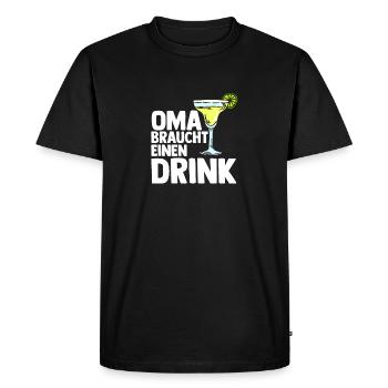 Grandma Drink Booze Celebrate Grandma - Men's Premium Organic T-Shirt - black - Front - Nico (187cm)