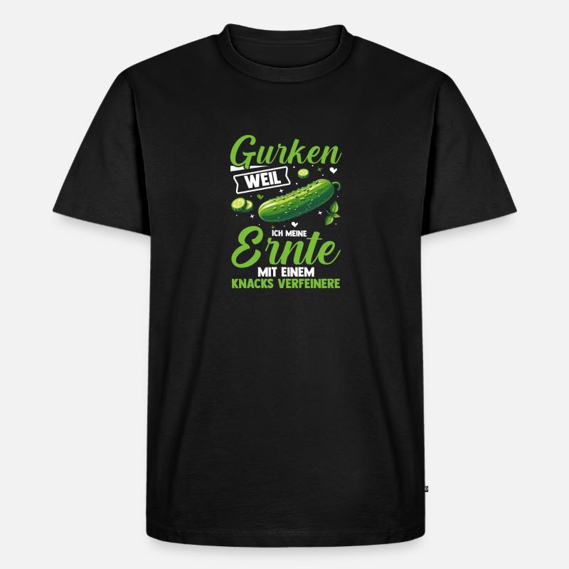 Gärtner Gurke Bauer Garten - Männer Premium Bio T-Shirt - Schwarz