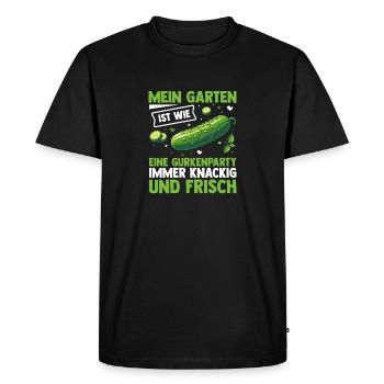 Jardinier Concombre Jardin fermier - T-shirt Premium bio Homme - noir - Devant - Nico (187cm)