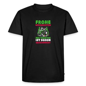 Santa Claus Tractor Christmas Party Farmer Landwi - Men's Premium Organic T-Shirt - black - Front - Nico (187cm)