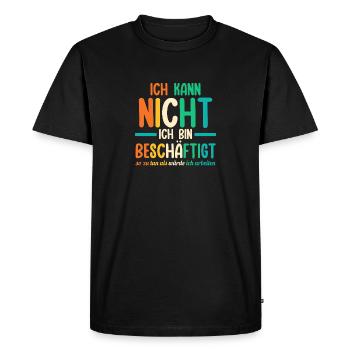 Je ne peux pas, je suis occupé drôle - T-shirt Premium bio Homme - noir - Devant - Nico (187cm)