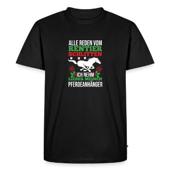 Père Noël Noël équitation cavalier chevaux - T-shirt Premium bio Homme - noir - Devant - Nico (187cm)