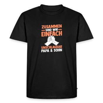 Papa Und Sohn - Männer Premium Bio T-Shirt - Schwarz - Vorne - Nico (187cm)