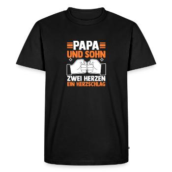 Dad and son - Men's Premium Organic T-Shirt - black - Front - Nico (187cm)