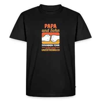 Dad and son - Men's Premium Organic T-Shirt - black - Front - Nico (187cm)