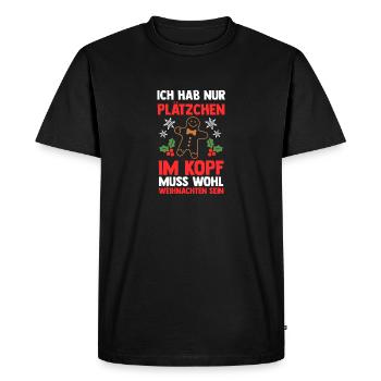 Biscuits de Noël pour la fête de Noël du Père Noël - T-shirt Premium bio Homme - noir - Devant - Nico (187cm)