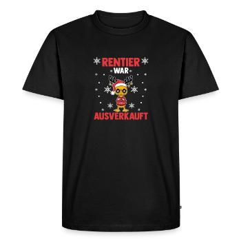 Duck chick reindeer was sold out Christmas - Men's Premium Organic T-Shirt - black - Front - Nico (187cm)