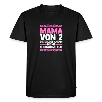 Mom of 2 children - Men's Premium Organic T-Shirt - black - Front - Nico (187cm)